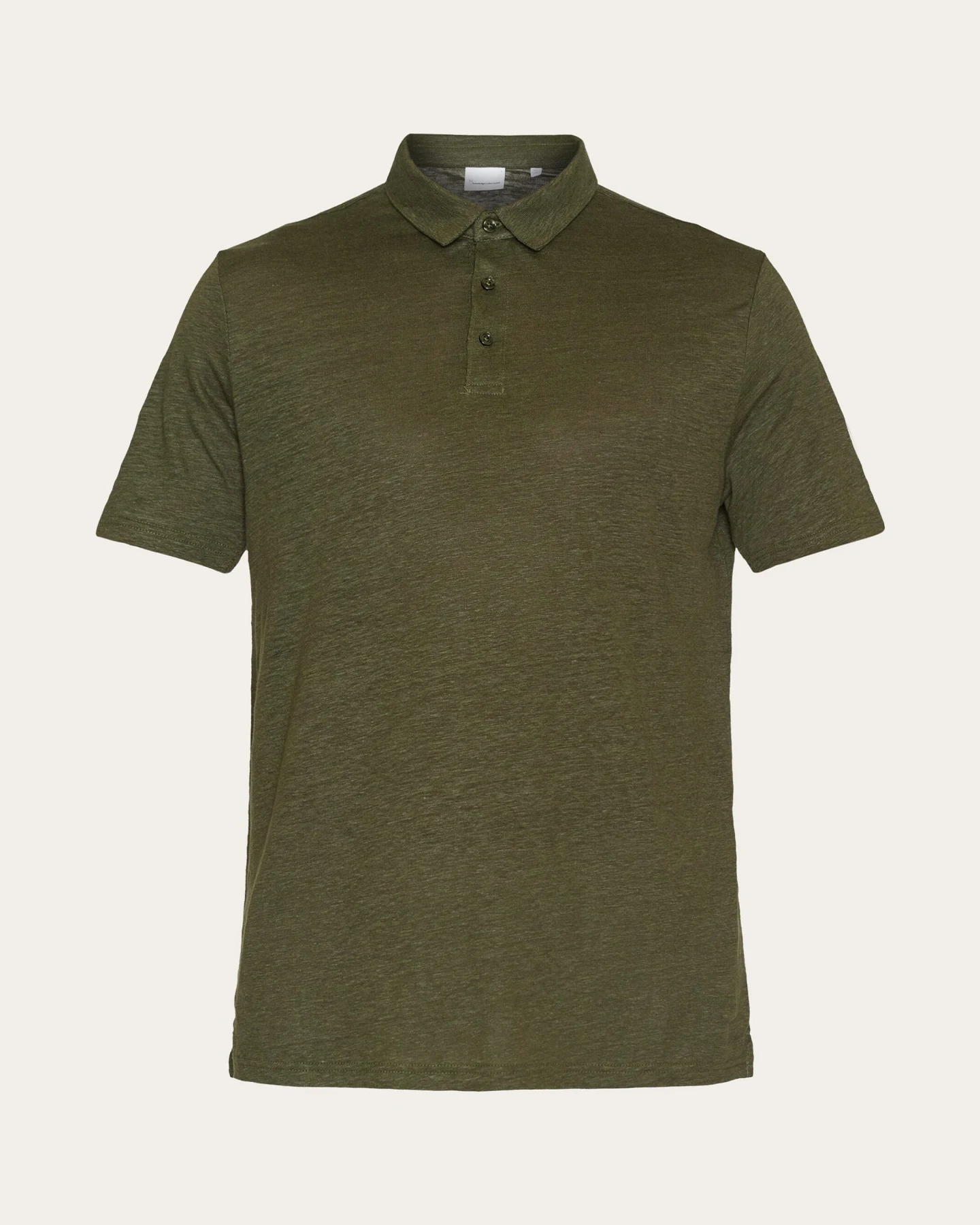 KnowledgeCotton Apparel Herren vegan Polohemd Forrest Nachtgrün – Ansicht 2