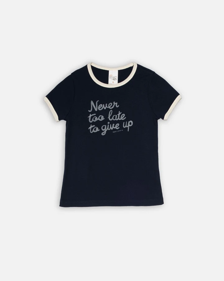T-Shirt Eve Ringer Too Late Blau