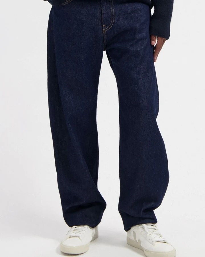 MUD Jeans Herren vegan Jeans Ben Mid Baggy Dry Dunkelblau