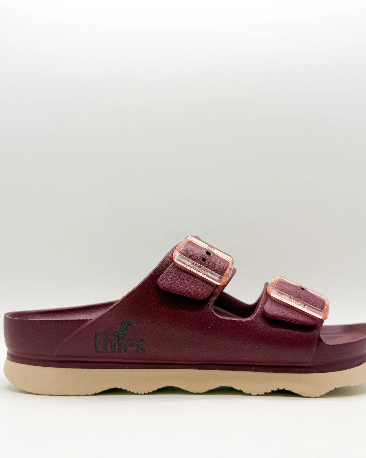 thies Damen vegan Sandale Ecofoam Double Bordeaux Rot – Ansicht 2