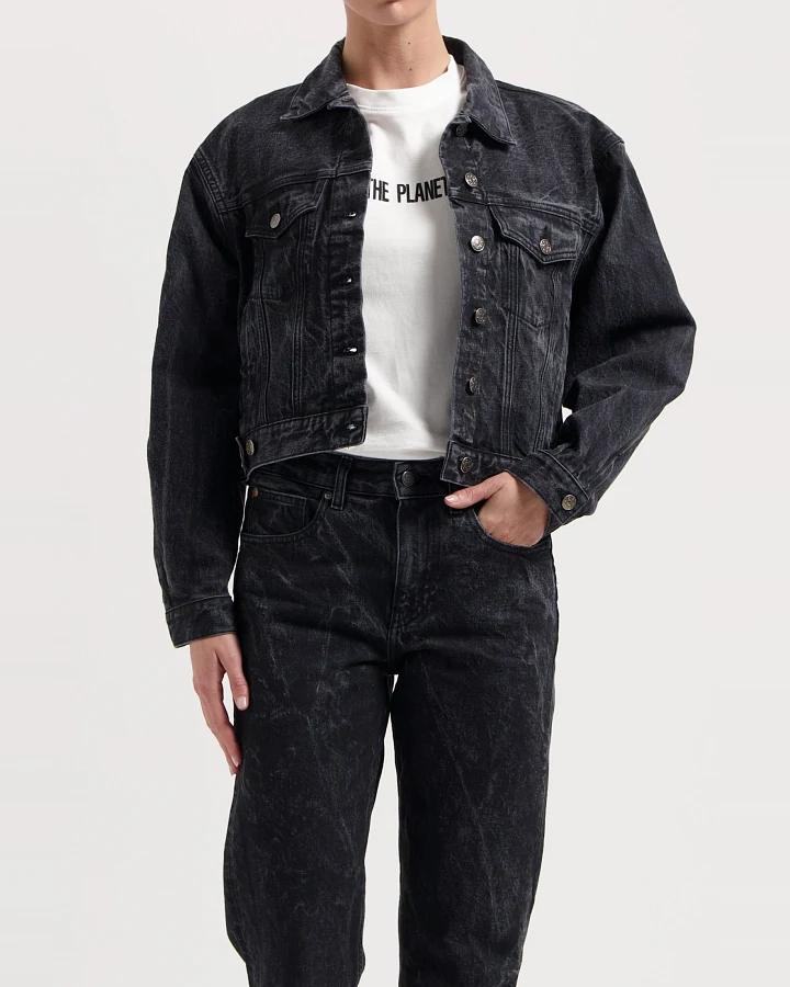 MUD Jeans Damen vegan Jacke Gina Dry Schwarz
