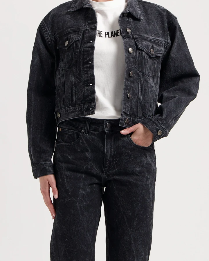 MUD Jeans Damen vegan Jacke Gina Dry Schwarz