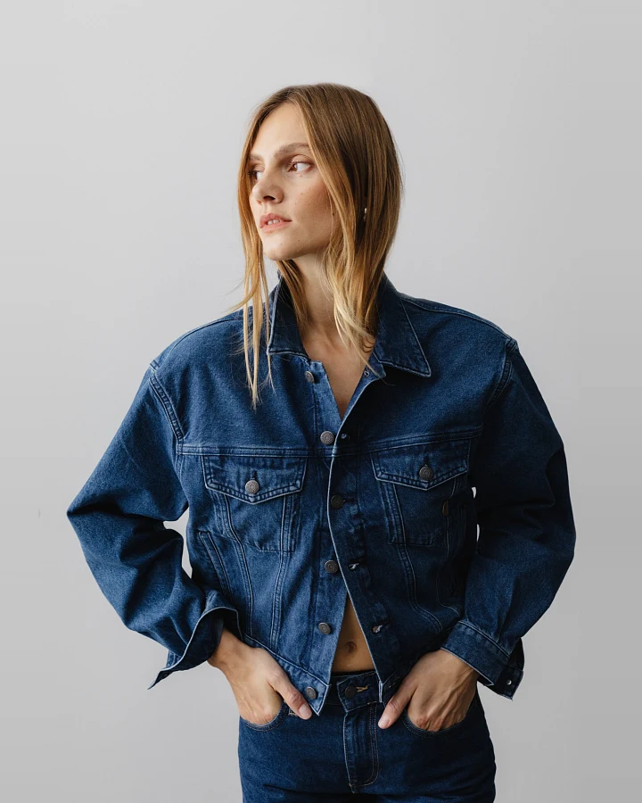MUD Jeans Damen vegan Jacke Denim Gina Medium Stone Blue