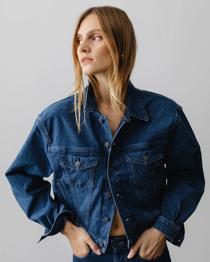 MUD Jeans Damen vegan Jacke Denim Gina Medium Stone Blue