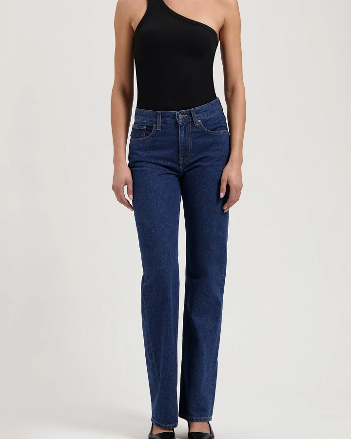 MUD Jeans Damen vegan Jeans Mid Loose Jamie Stone Indigo