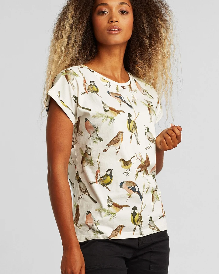 T-Shirt Visby Autumn Birds Off White