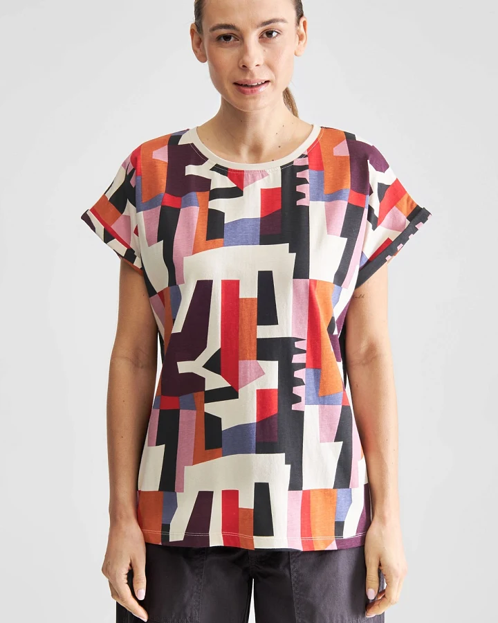 T-Shirt Visby Abstract Chaos Rot