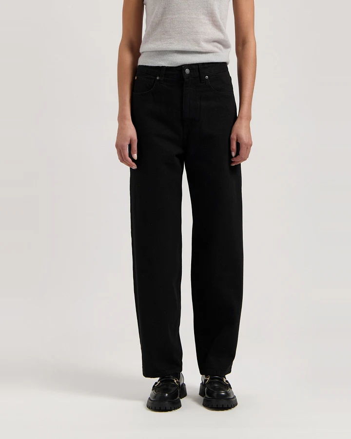 MUD Jeans Damen vegan Jeans High Barrel Brooke Nero Nero Schwarz