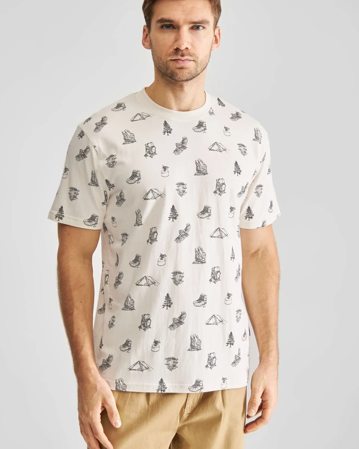 T-Shirt Stockholm Go Outside AOP Off White