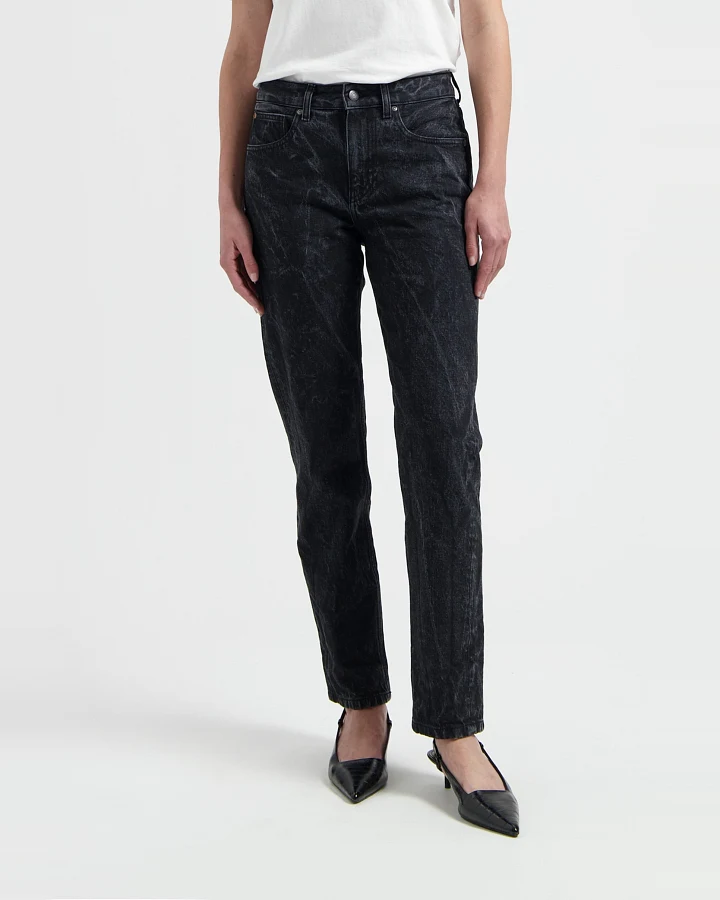 MUD Jeans Damen vegan Jeans Mid Straight Go Dry Schwarz