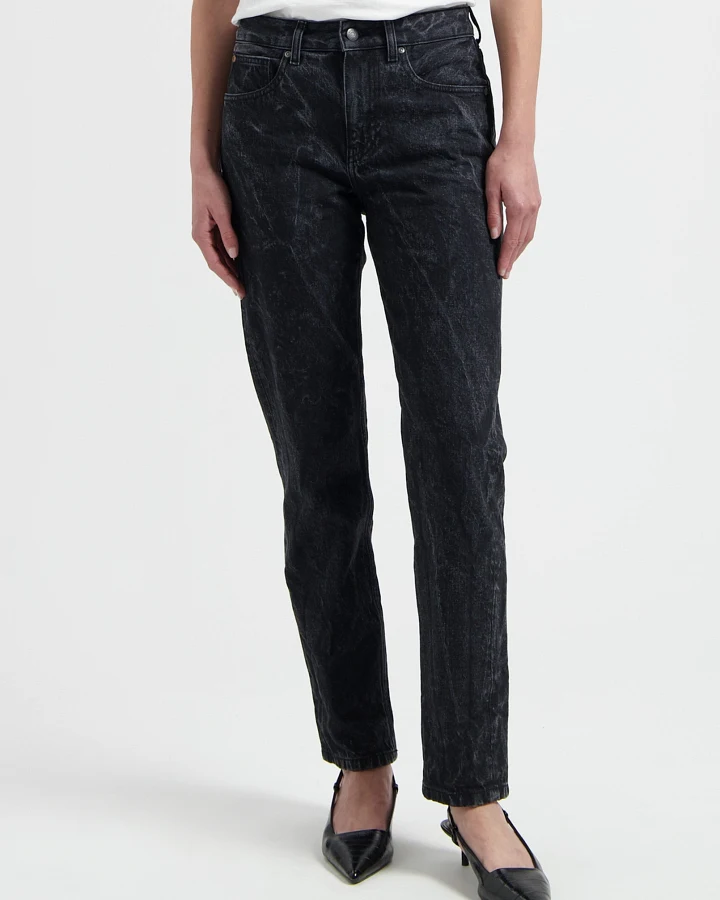 MUD Jeans Damen vegan Jeans Mid Straight Go Dry Schwarz