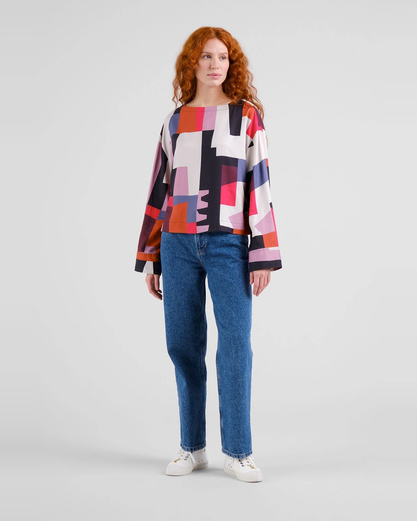 Bluse Udda Abstract Chaos Rot – Ansicht 3
