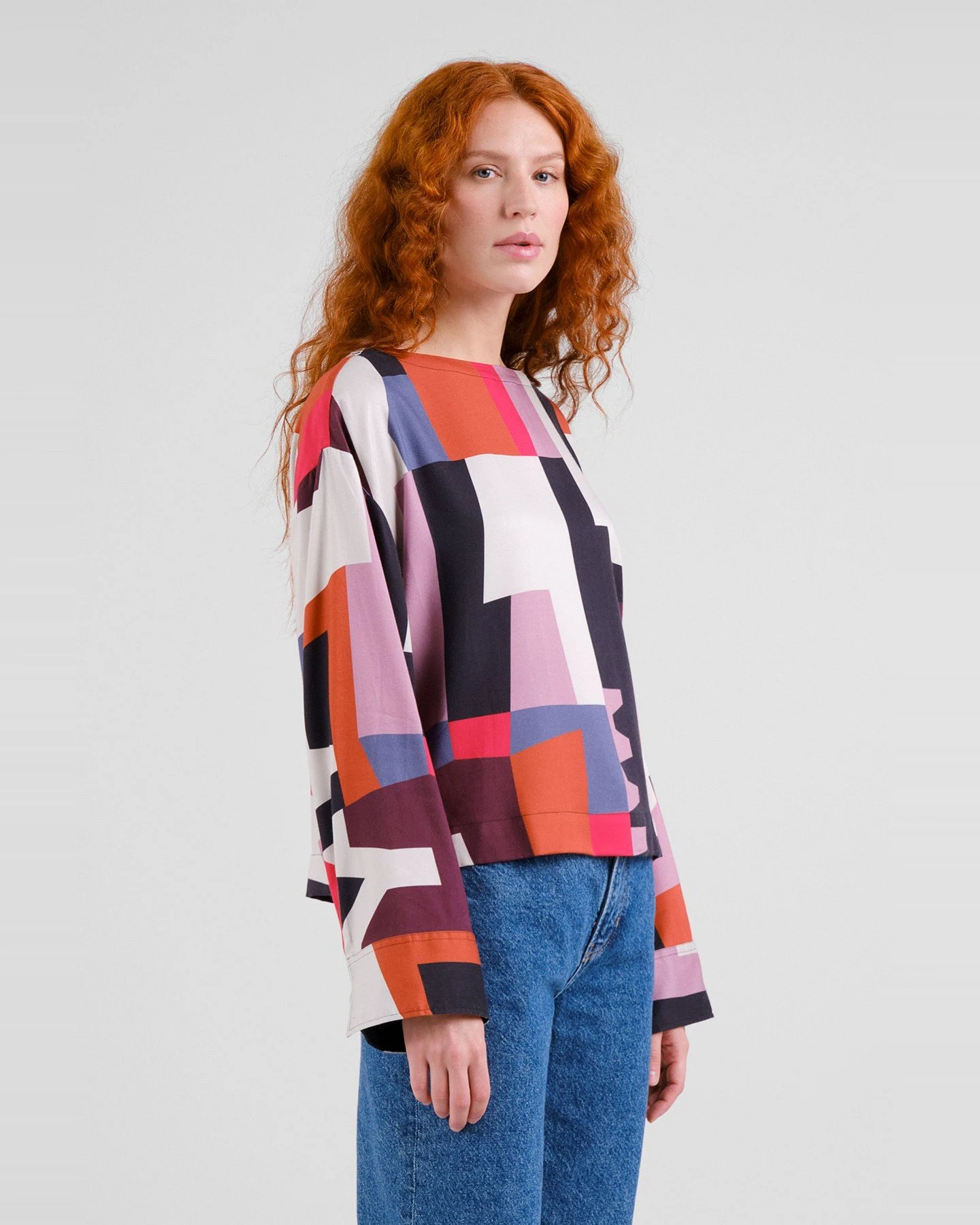 Bluse Udda Abstract Chaos Rot – Ansicht 5