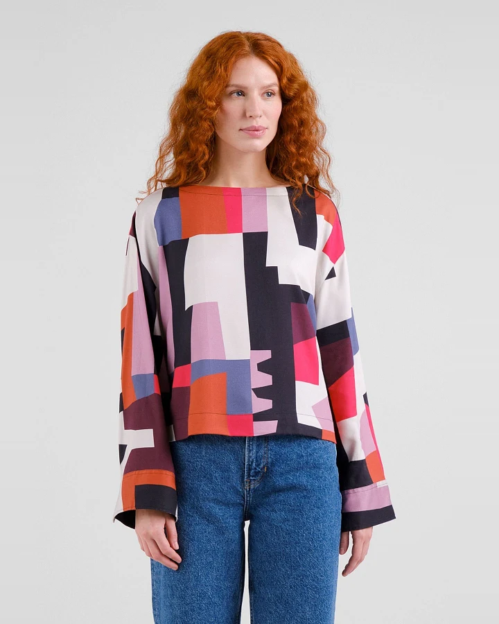 Bluse Udda Abstract Chaos Rot