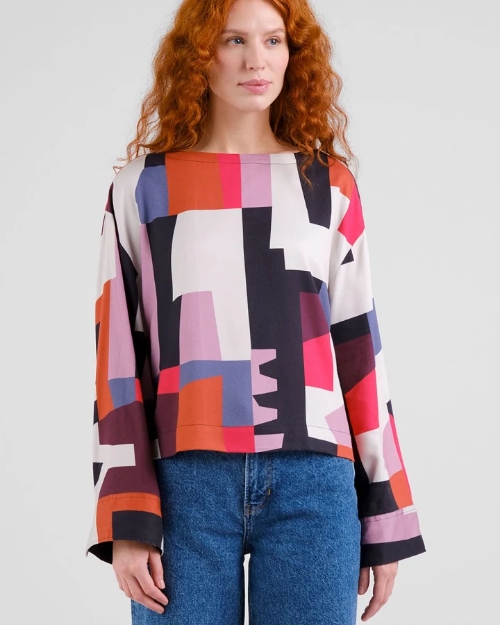 Bluse Udda Abstract Chaos Rot