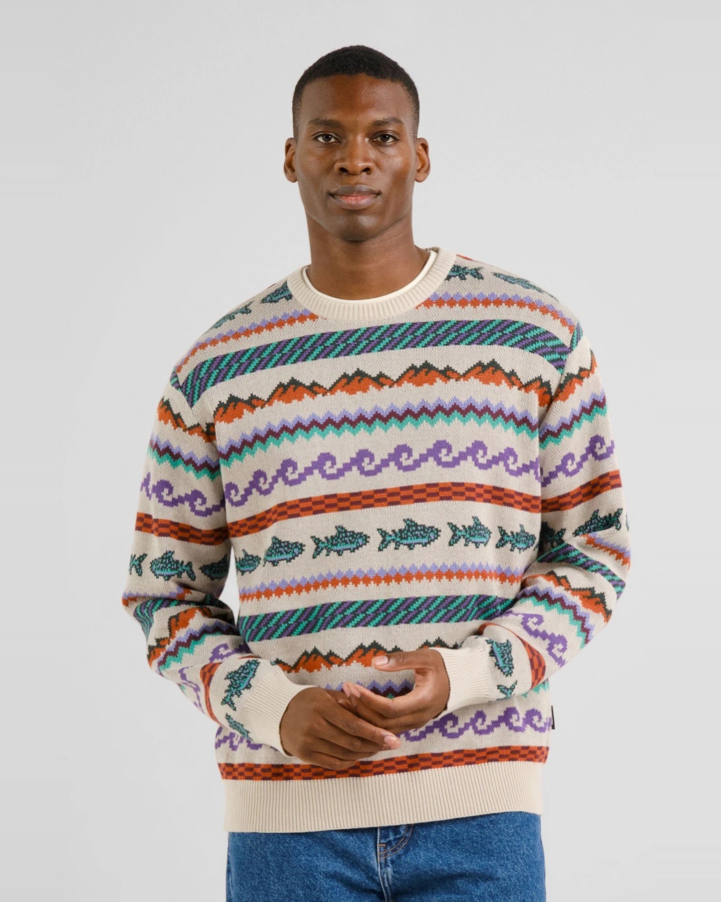 Strickpullover Mora Fair Isle Trout Off White – Ansicht 2