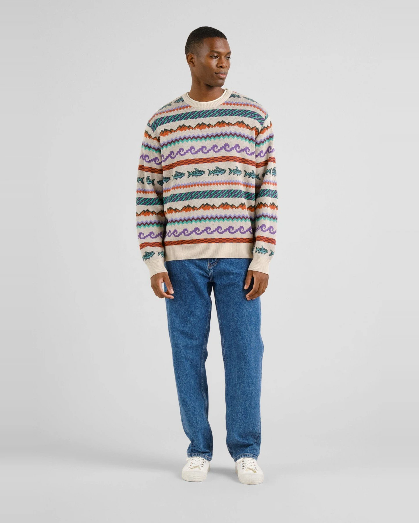 Strickpullover Mora Fair Isle Trout Off White – Ansicht 3