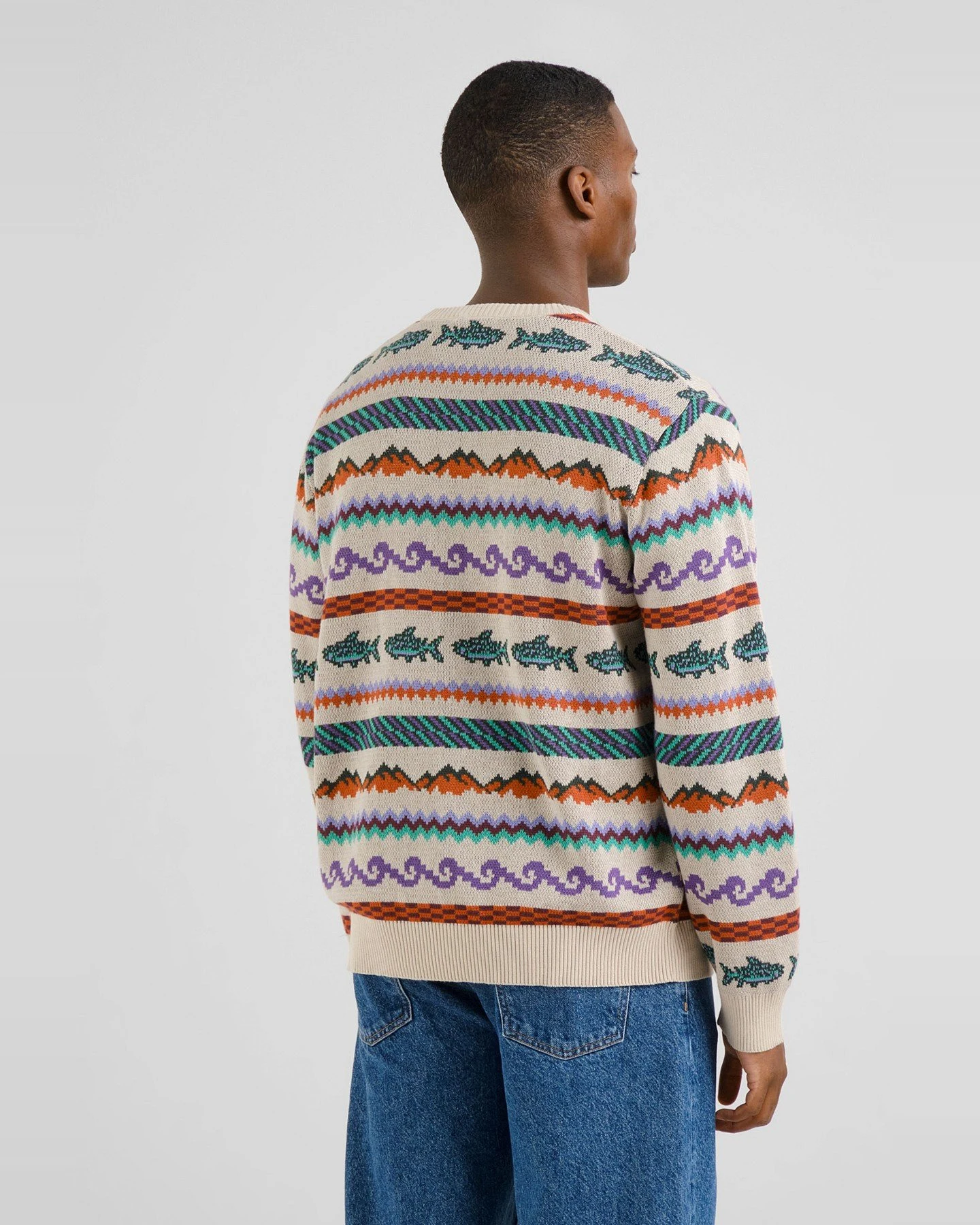 Strickpullover Mora Fair Isle Trout Off White – Ansicht 4