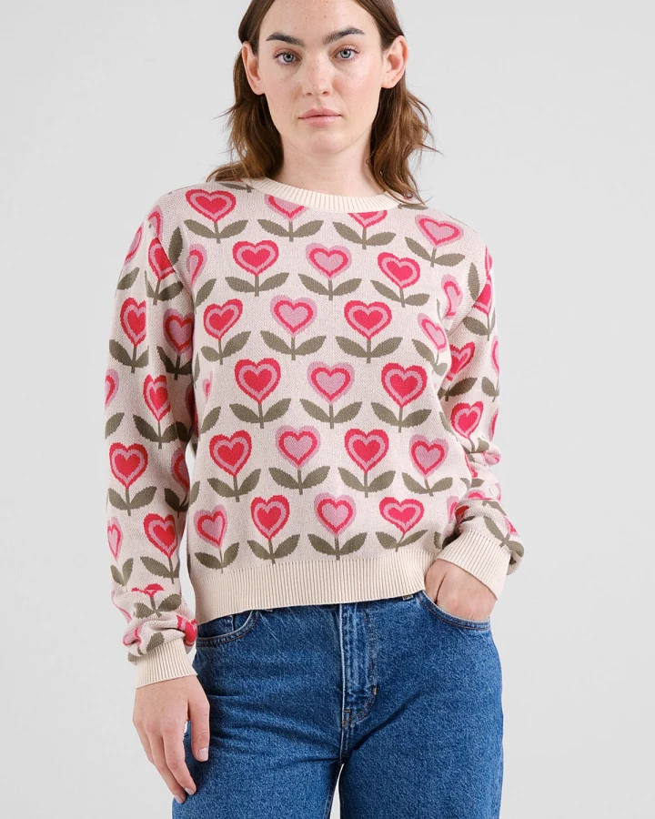 Pullover Arendal Love Flowers Rosa