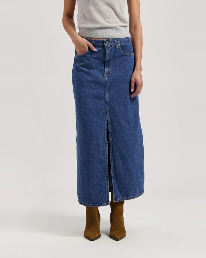 MUD Jeans Damen vegan Rock Denim Long Lena Medium Stone Blue