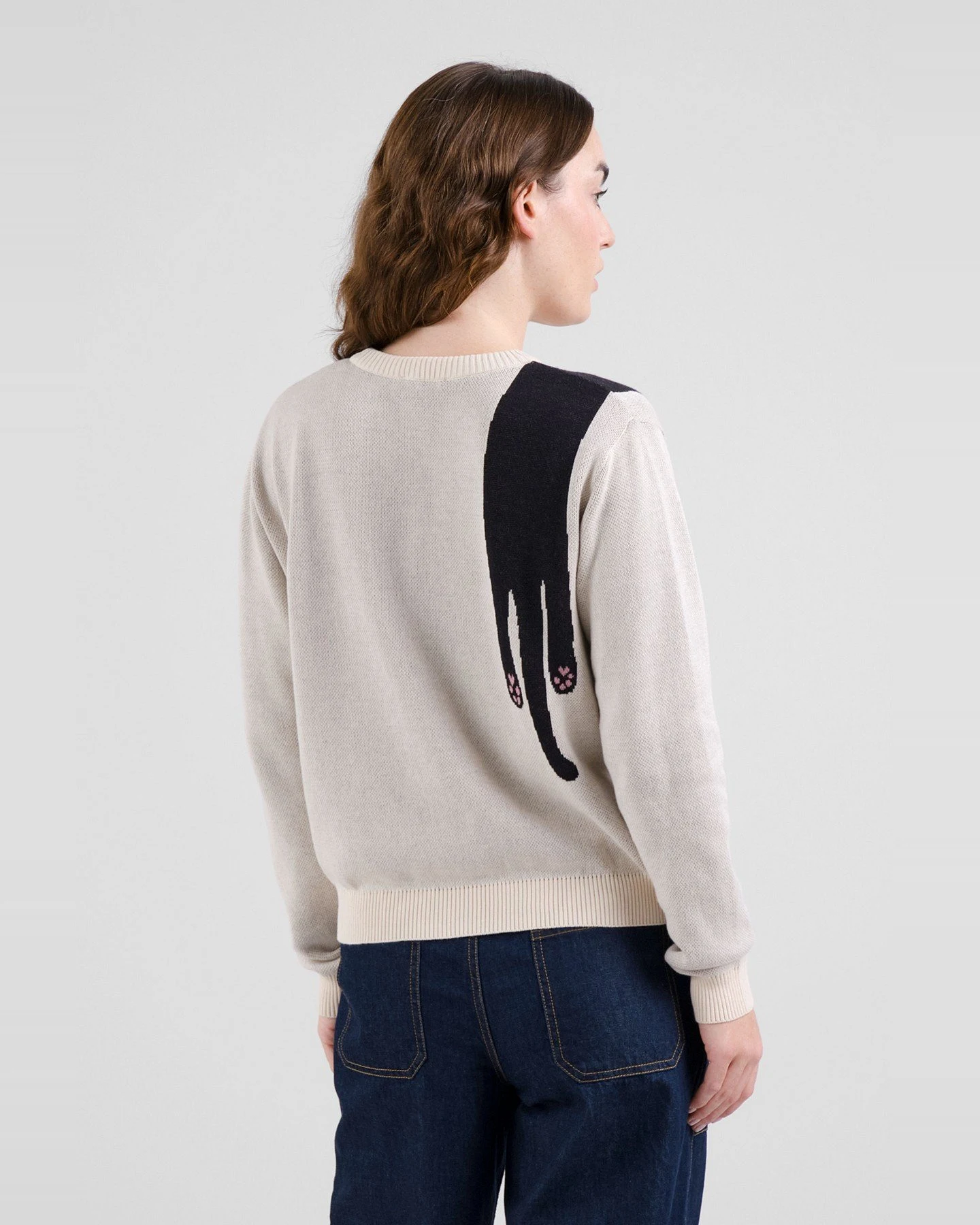 Pullover Arendal Long Cat Off White – Ansicht 4