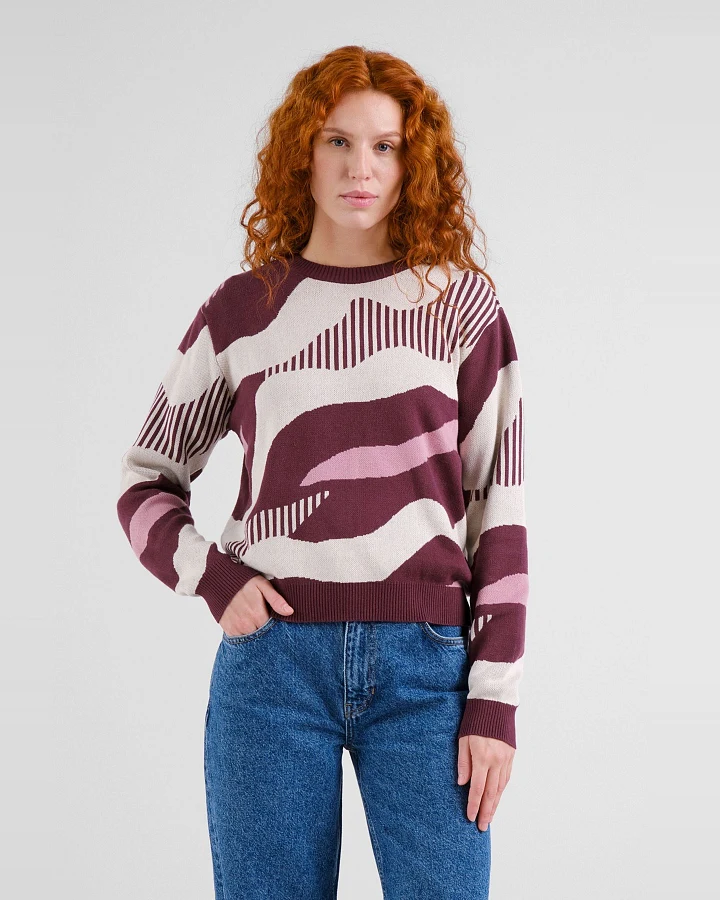 Pullover Arendal Flowing Abstract Rot