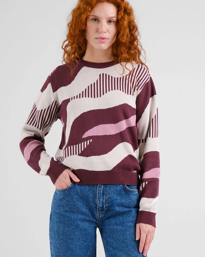 Pullover Arendal Flowing Abstract Rot