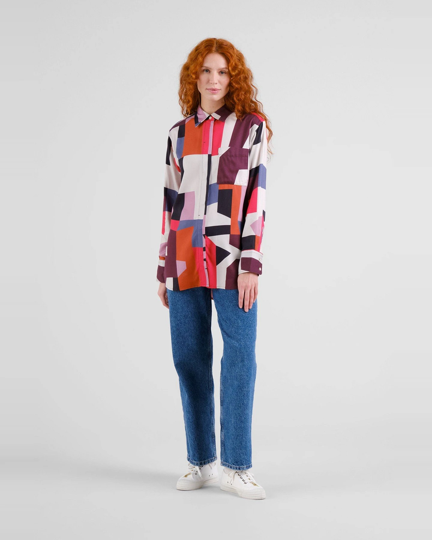 Bluse Kosta Abstract Chaos Rot – Ansicht 2
