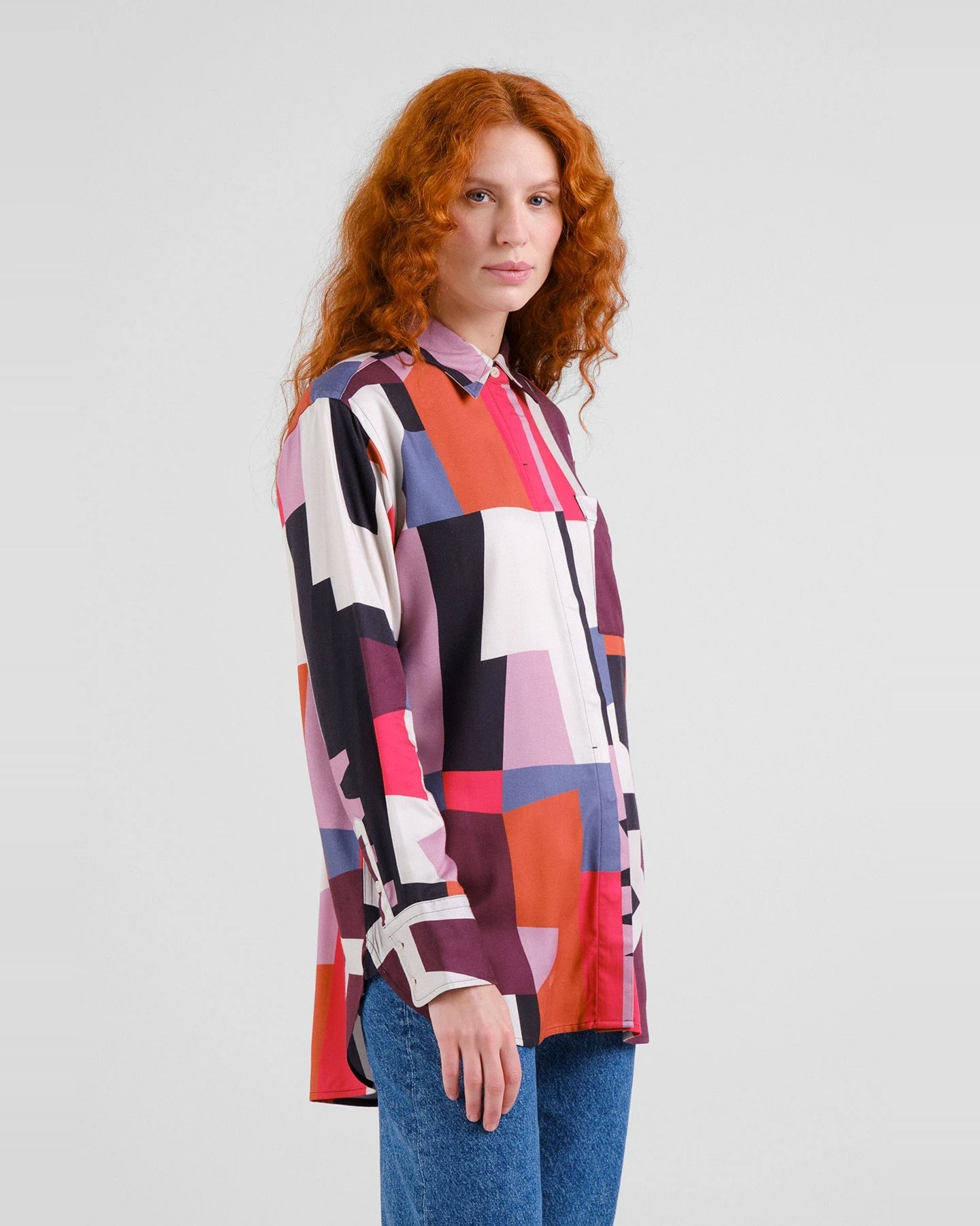 Bluse Kosta Abstract Chaos Rot – Ansicht 4