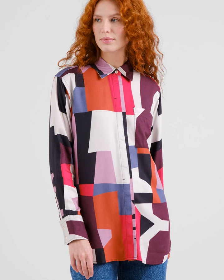 Bluse Kosta Abstract Chaos Rot