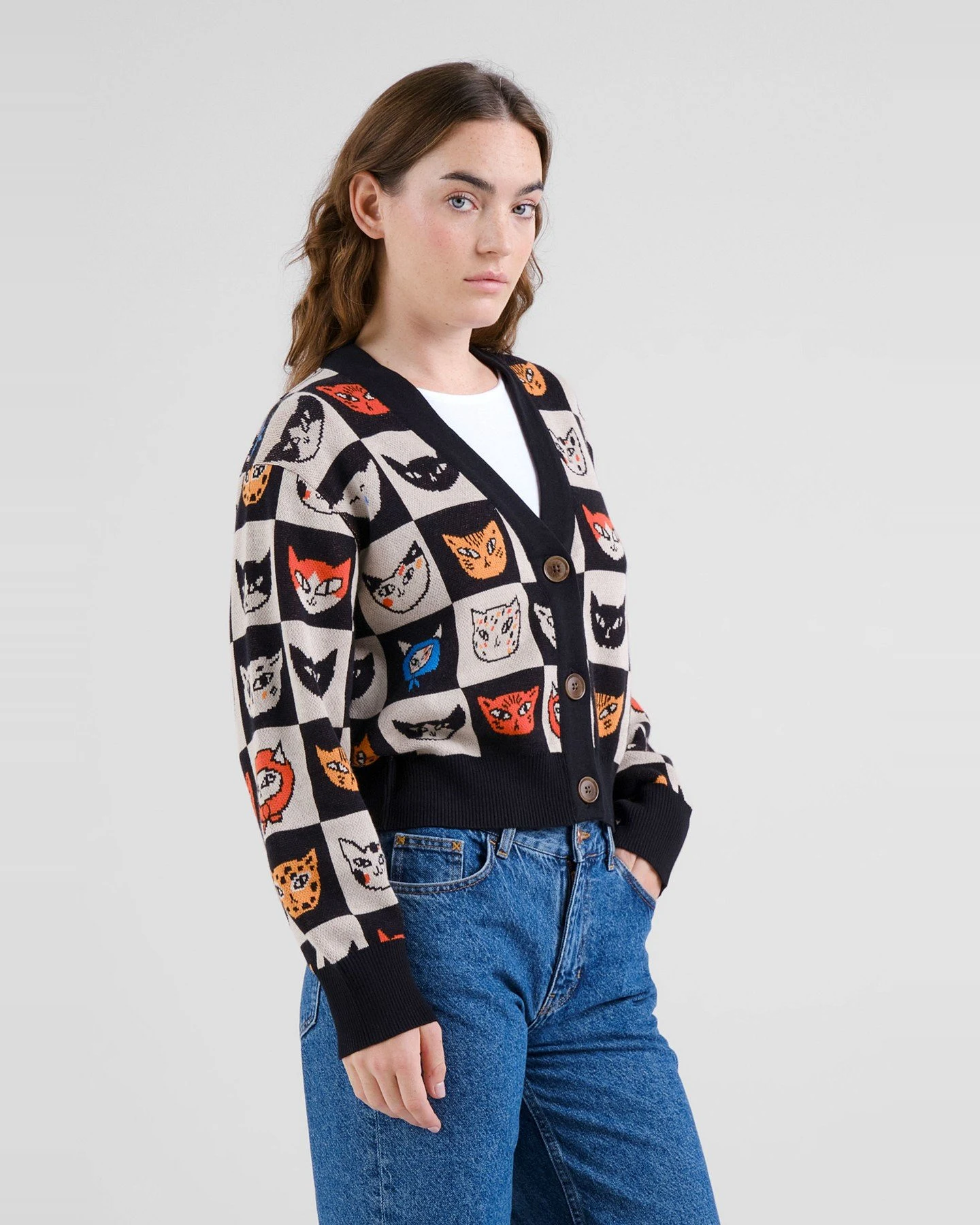 Cardigan Kanan Cat Bingo Schwarz – Ansicht 2