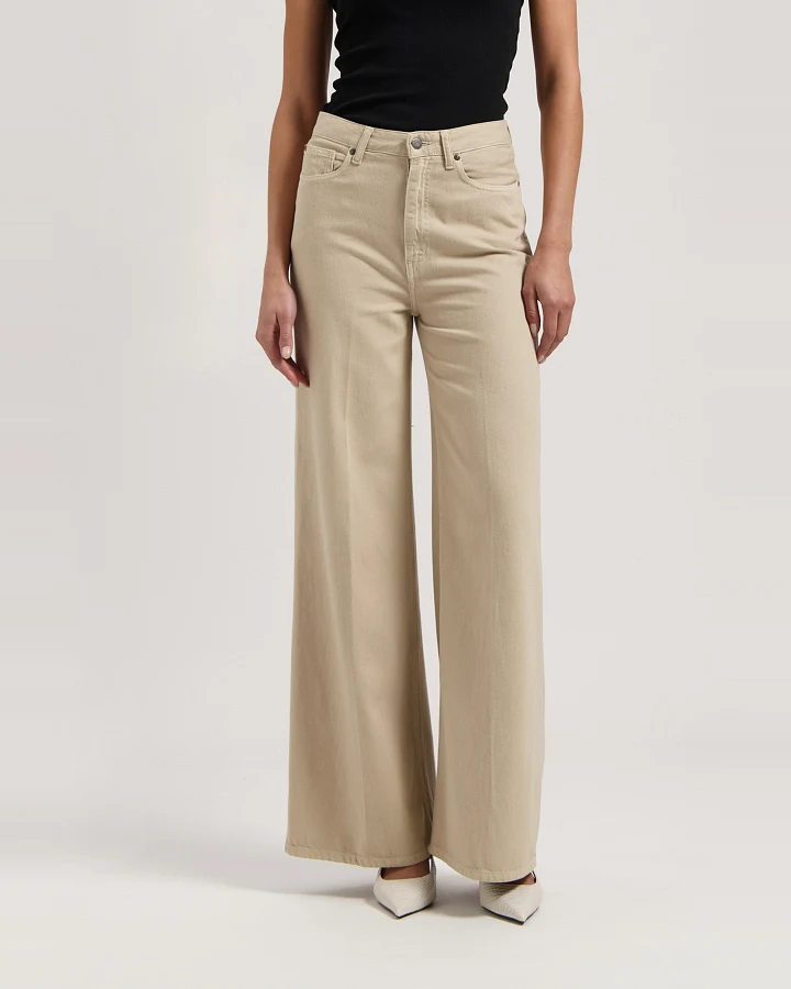 MUD Jeans Damen vegan Jeans High Locker Flow Sara Sand Beige