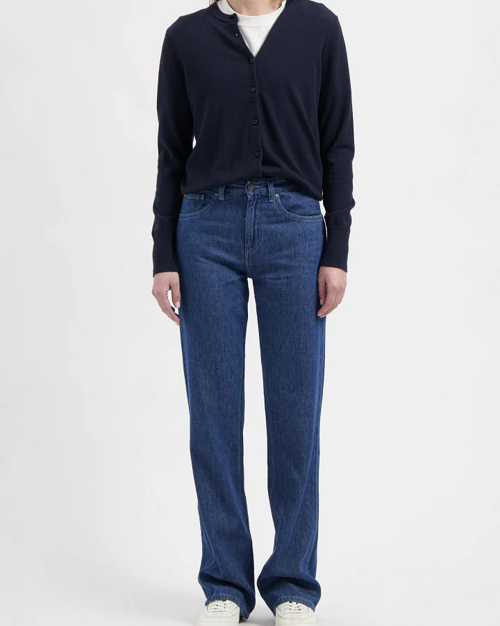 MUD Jeans Damen vegan Jeans Mid Loose Flow Jamie Stone Indigo