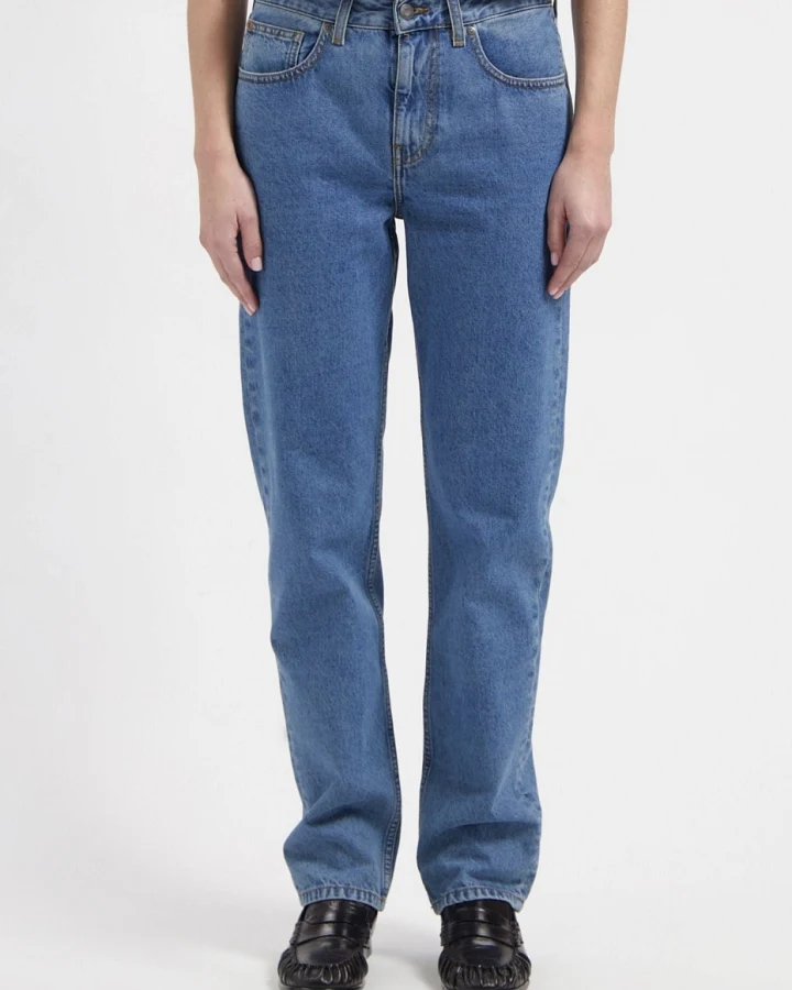 MUD Jeans Damen vegan Jeans Mid Straight Go Stone Vintage
