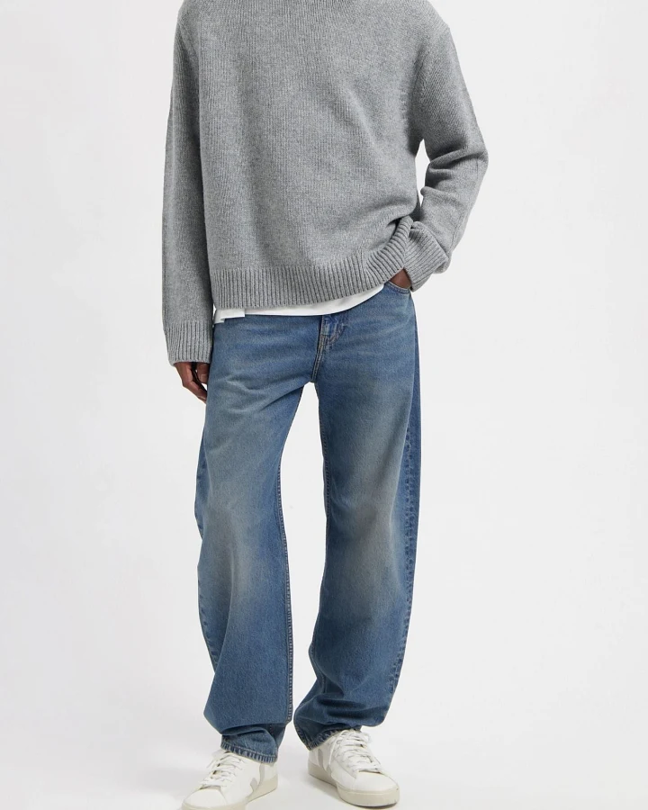 MUD Jeans Herren vegan Jeans Ben Mid Baggy Earth Stone Blau