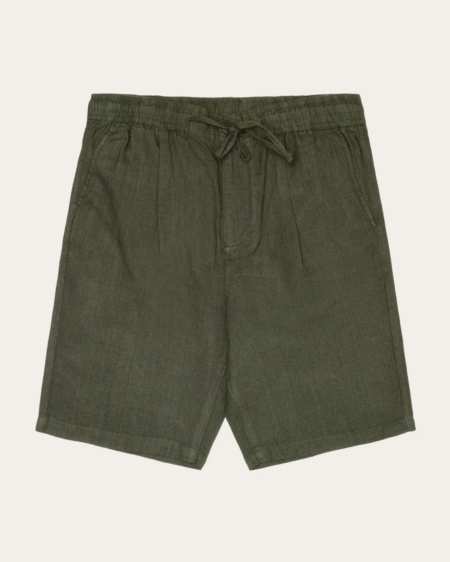 KnowledgeCotton Apparel Herren vegan Shorts Lose Leinen Gebranntes Olive – Ansicht 2