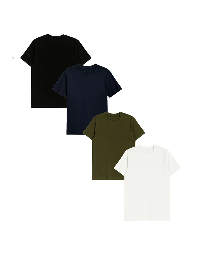 GORG Herren vegan Multipack 4x T-Shirts Schwarz/Navy Blau/Grape Leaf/Weiß