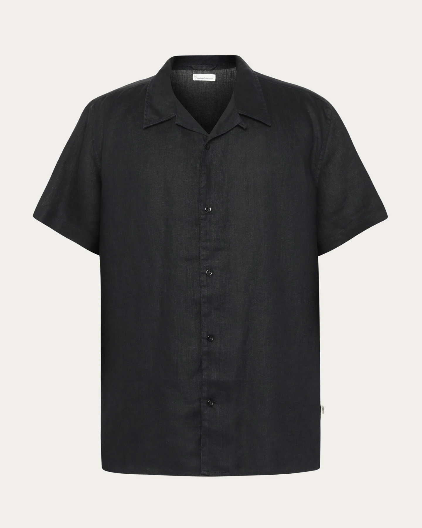 KnowledgeCotton Apparel Herren vegan Hemd Mit Kurzen Ärmeln Box Fit Black Jet – Ansicht 2