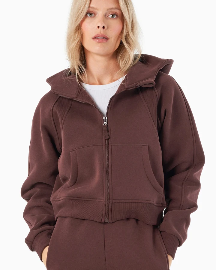 ORGANICATION Damen vegan Hoodie Full Zip Joddy Bitter Chocolate