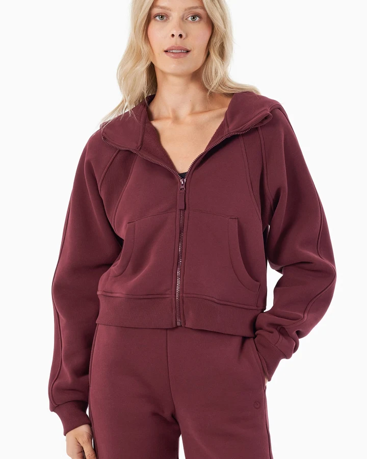 ORGANICATION Damen vegan Hoodie Full Zip Joddy Bordeaux