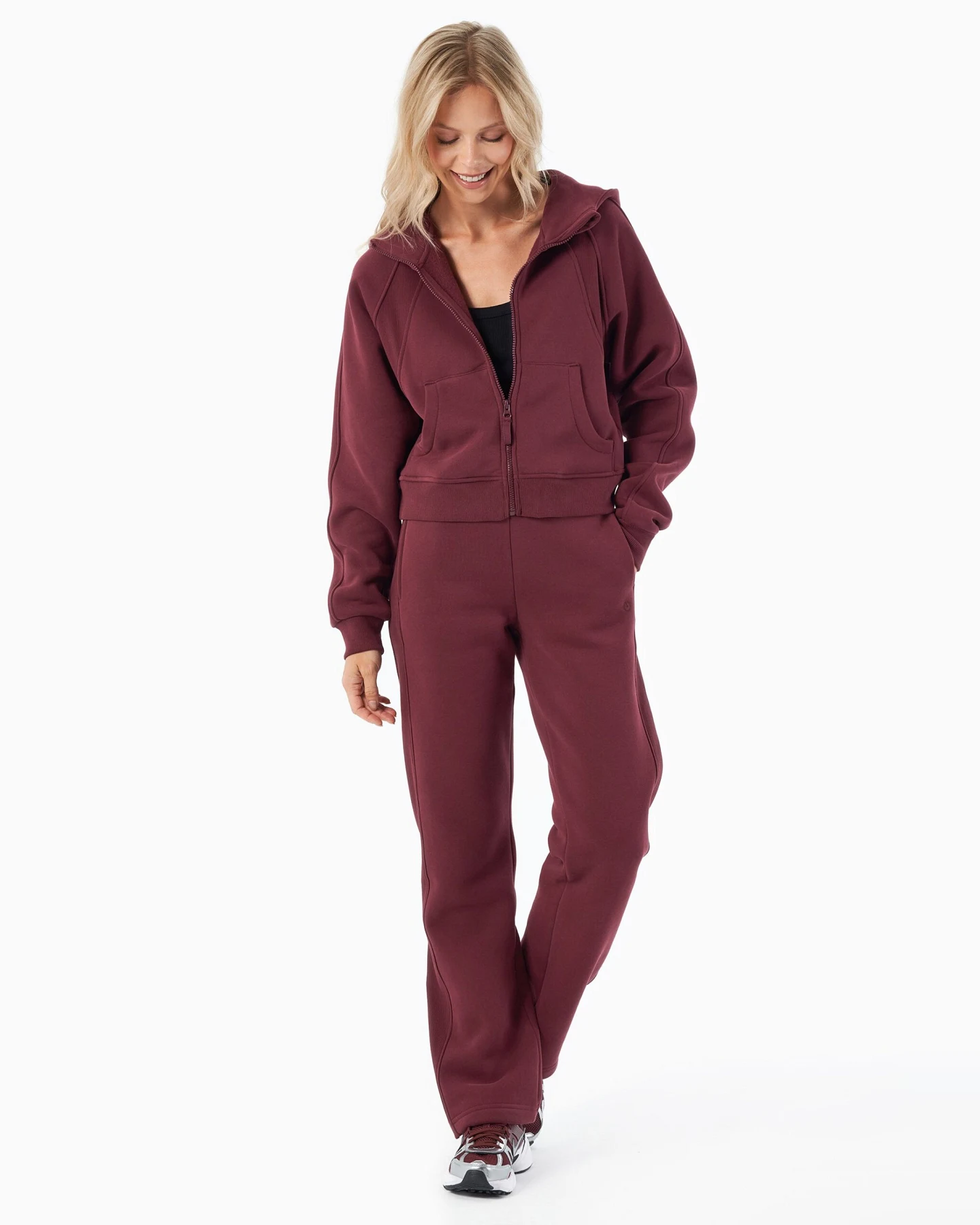 ORGANICATION Damen vegan Hoodie Full Zip Joddy Bordeaux – Ansicht 2