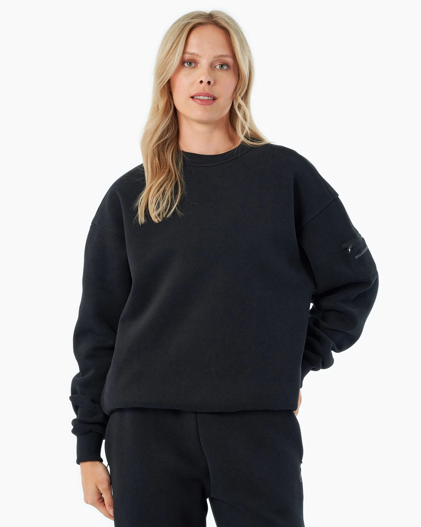 ORGANICATION Herren vegan Sweatshirt Saylorr Schwarz – Ansicht 2