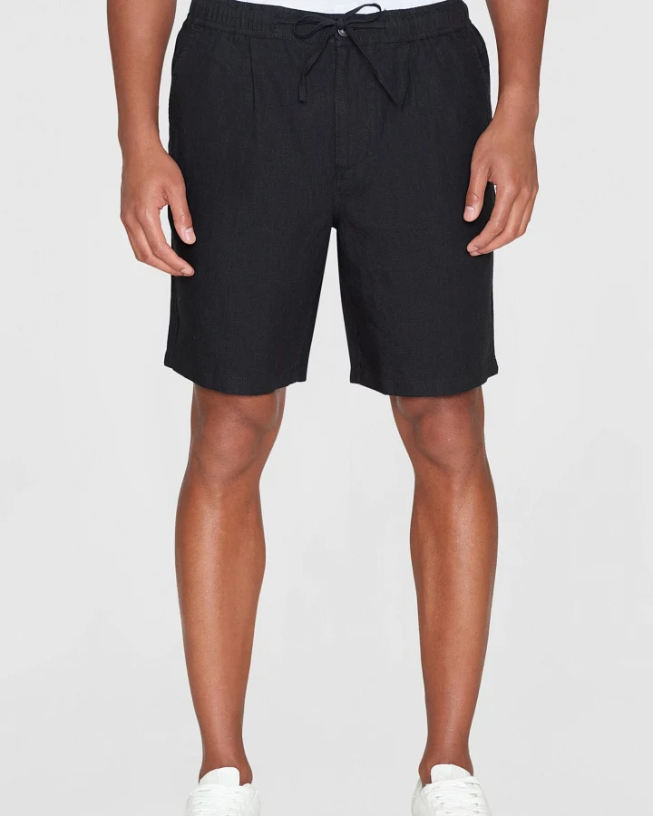 KnowledgeCotton Apparel Herren vegan Shorts Loose Black Jet