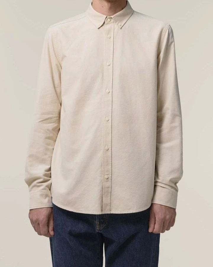 UNIPOLAR Herren vegan Hemd Oxforing Beige