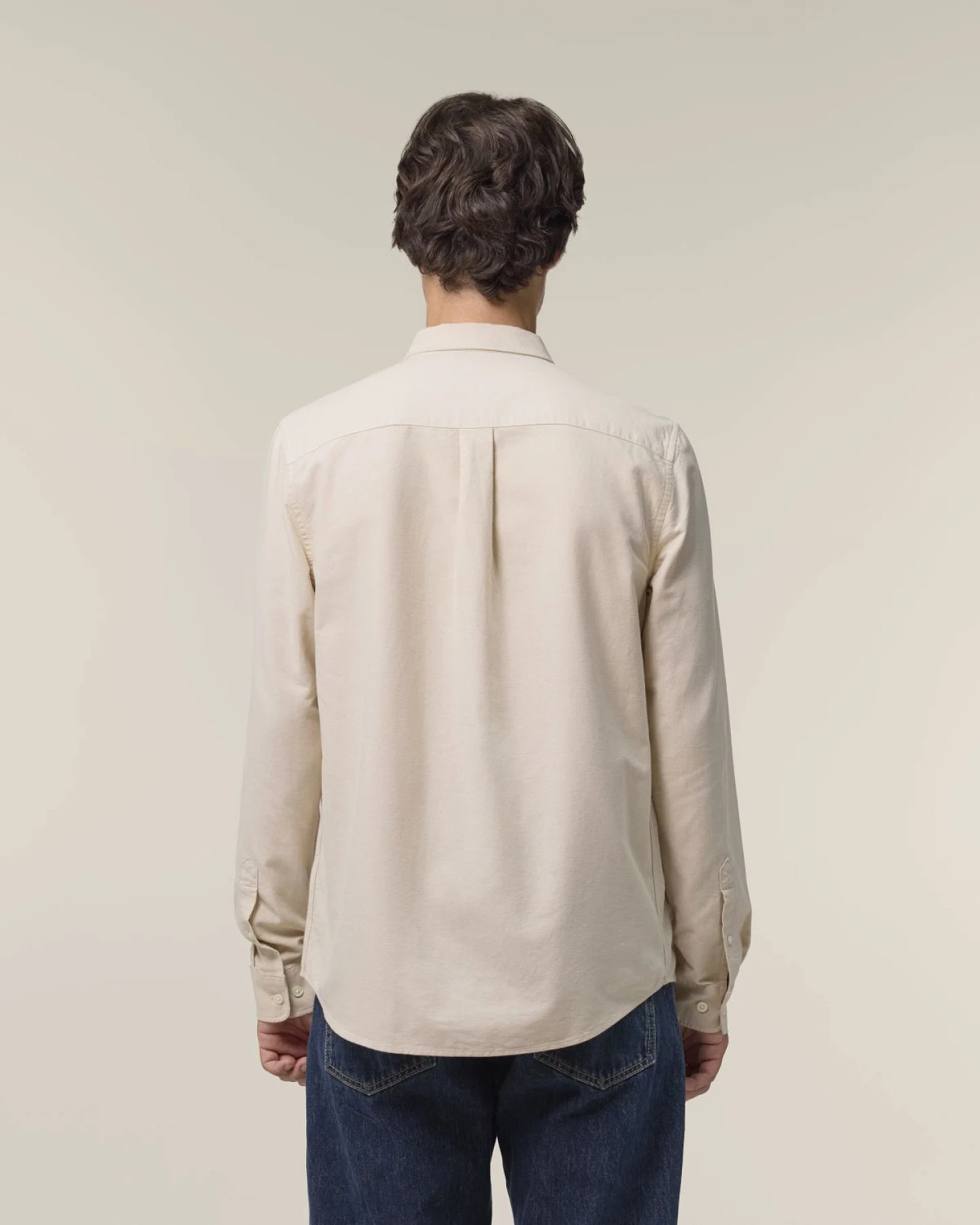 UNIPOLAR Herren vegan Hemd Oxforing Beige – Ansicht 2