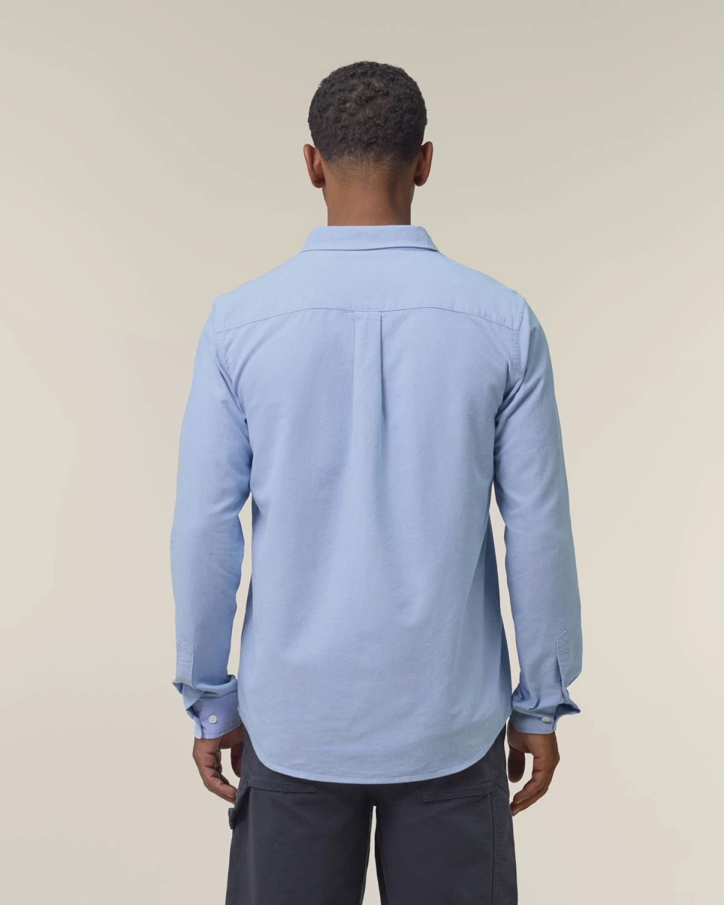 UNIPOLAR Herren vegan Shirt Oxforing Blau – Ansicht 2