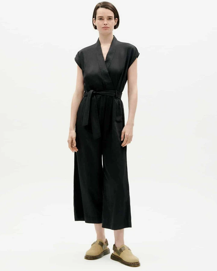 Thinking MU Damen vegan Jumpsuit Malawi Schwarz