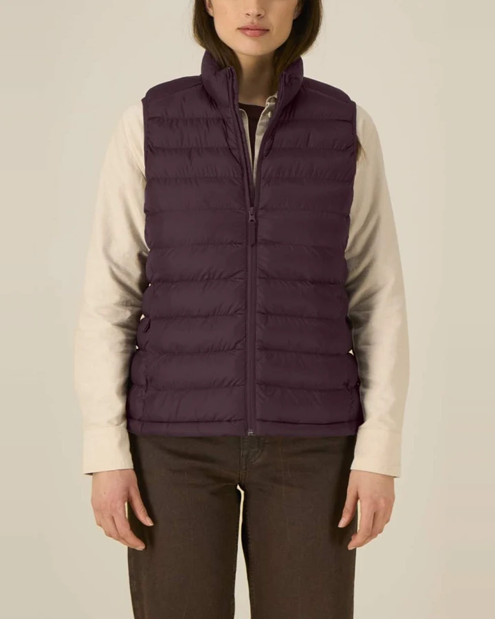 UNIPOLAR Damen vegan Steppweste Klettern Rot Braun