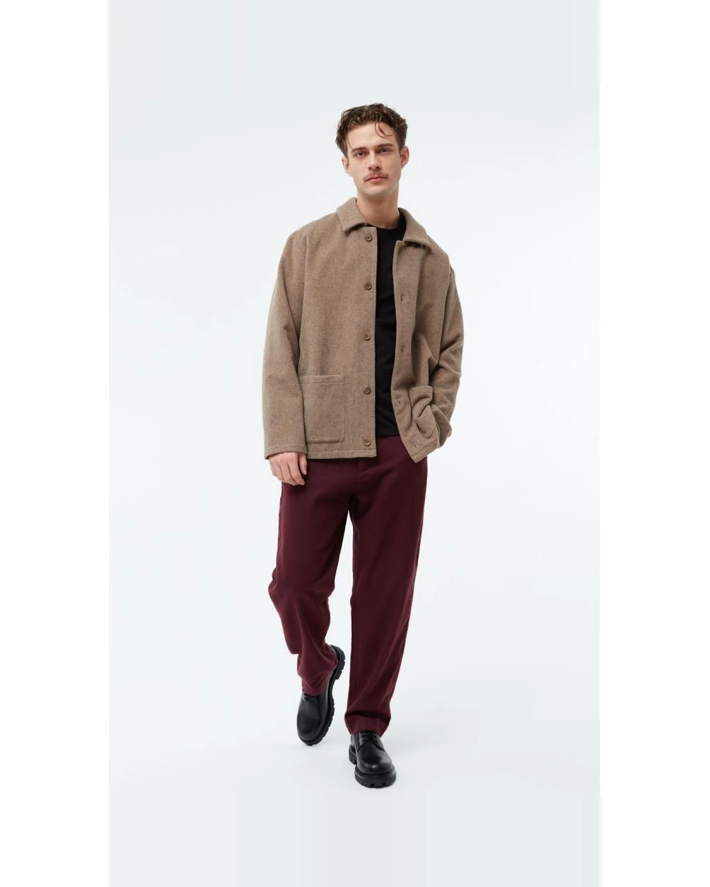 Givn Herren vegan Hose Flanell Helge Burgundy – Ansicht 2