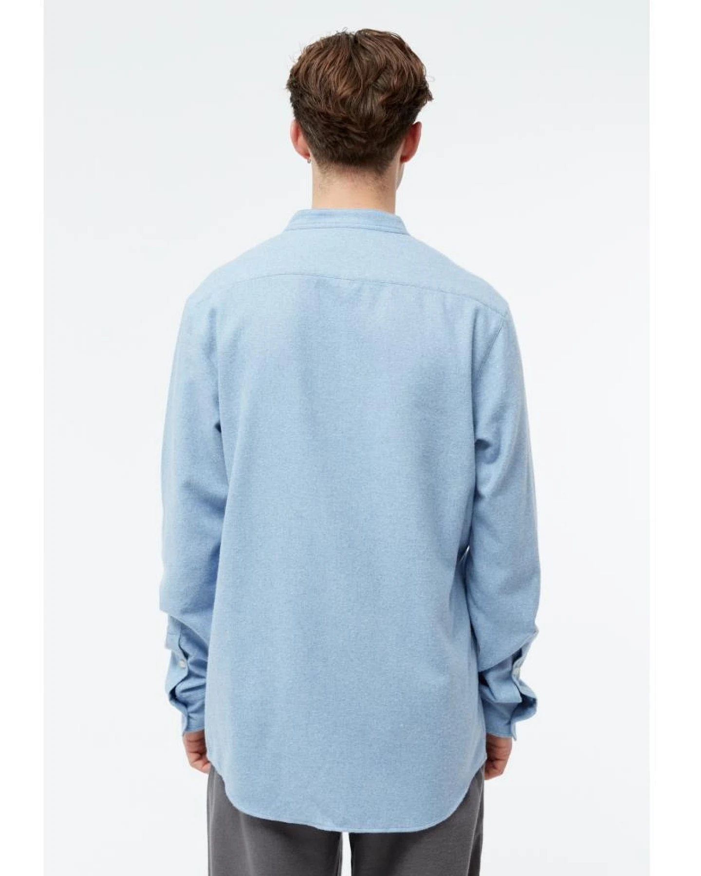 Givn Herren vegan Hemd Flanell Stehkragen Wes Hellblau – Ansicht 2
